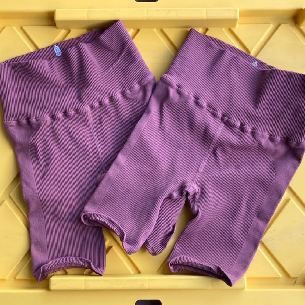 NWOT Free People Happiness Runs Bike Shorts / Dried Rose